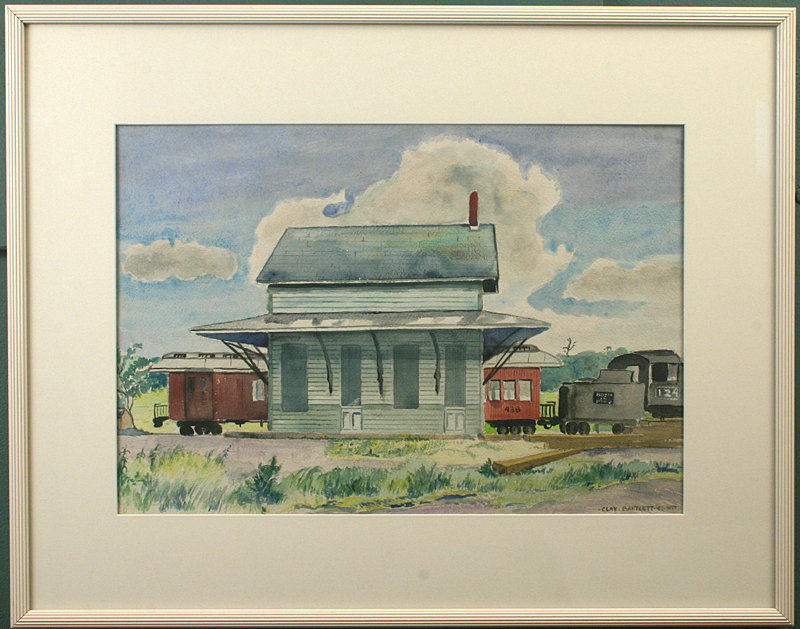 Frederick Clay Bartlett Jr. painting of train station