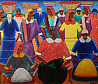 Alberoi Bazile Haitian painting of market women