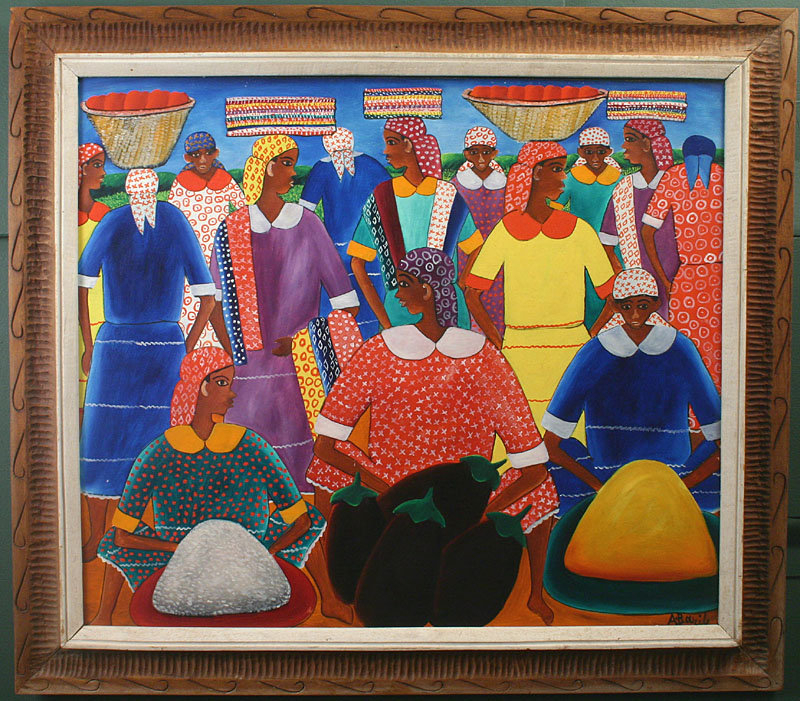 Alberoi Bazile Haitian painting of market women