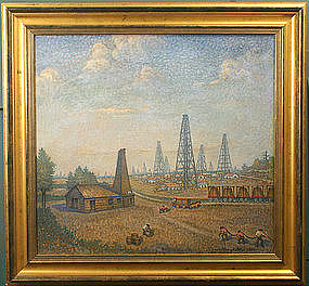 Vincent Maragliotti painting of Drake's oil well