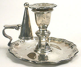 Old Sheffield silver plate chamberstick, Georgian