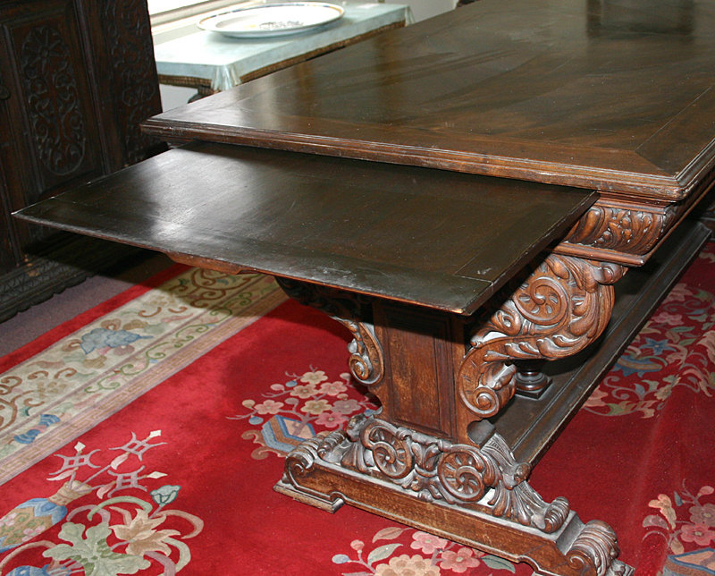 Renaissance Revival walnut library table, c.1875-1900