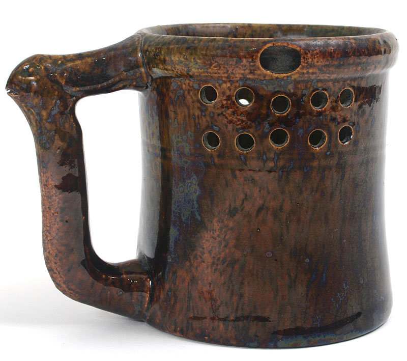 George Ohr art pottery puzzle mug, Biloxi, rabbit head