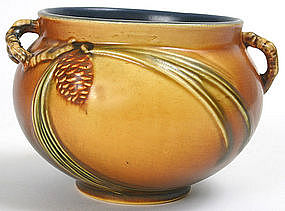 Roseville art pottery pine cone planter bowl, 632-4