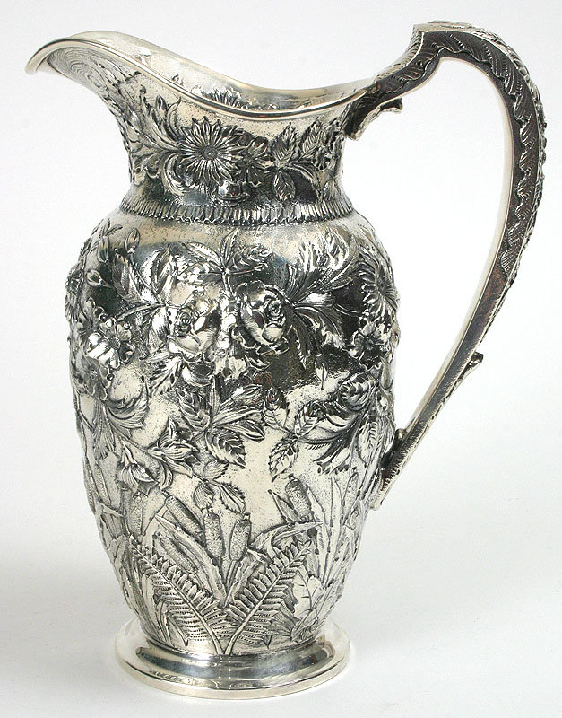 S. Kirk &amp; Son Co. repousse sterling silver pitcher