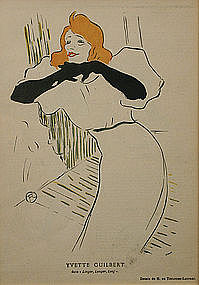 Henri de Toulouse-Lautrec lithograph Yvette Guilbert