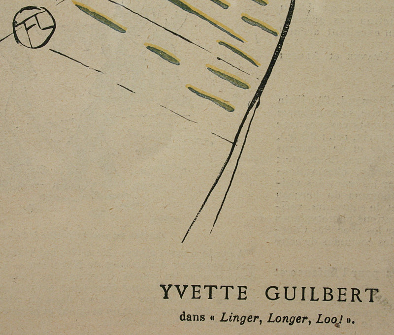 Henri de Toulouse-Lautrec lithograph Yvette Guilbert