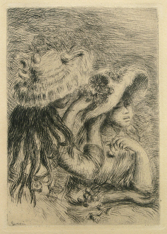 Le Chapeau Epingle etching by Pierre Auguste Renoir