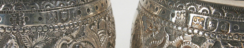 Pr. English sterling silver repousse napkin ring