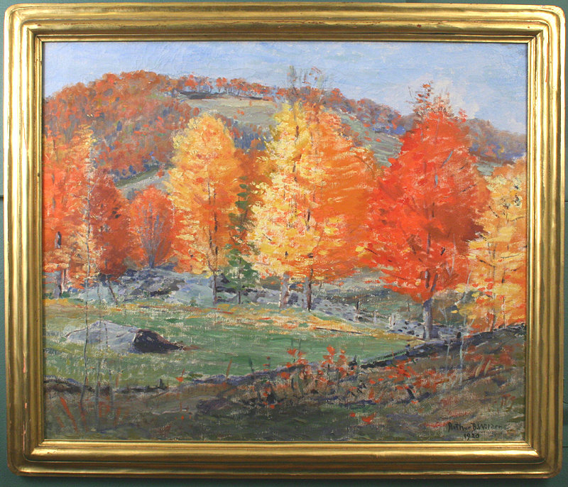 Arthur B. Wilder painting - Vermont Maples in autumn