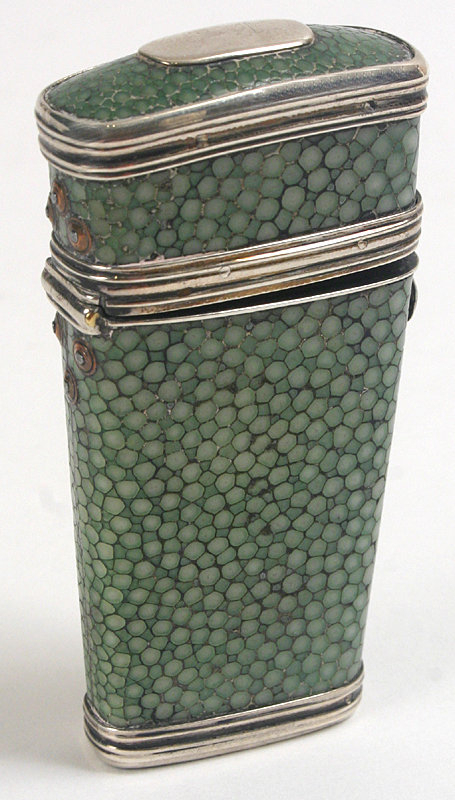 Green shagreen physician's lancet set, Georgian, c.1790