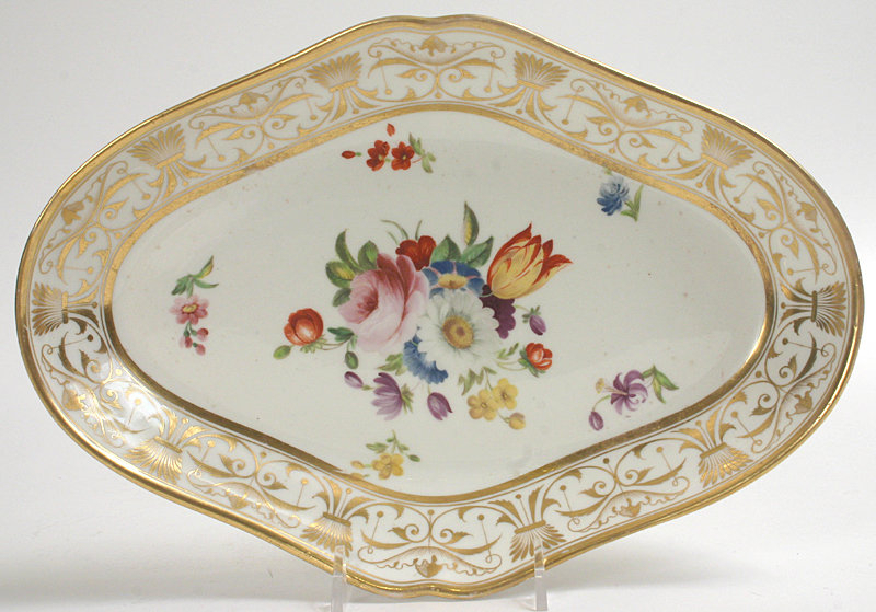 Hand painted porcelain dessert dish, English, c.1815