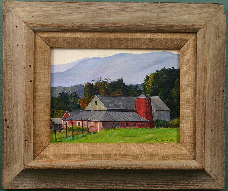 Luigi Lucioni painting of Vermont barn at Mt. Equinox