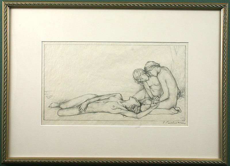 Ida Teichmann signed lithograph nude - Dream (Draum)
