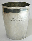 Moulton coin silver beaker cup, early American