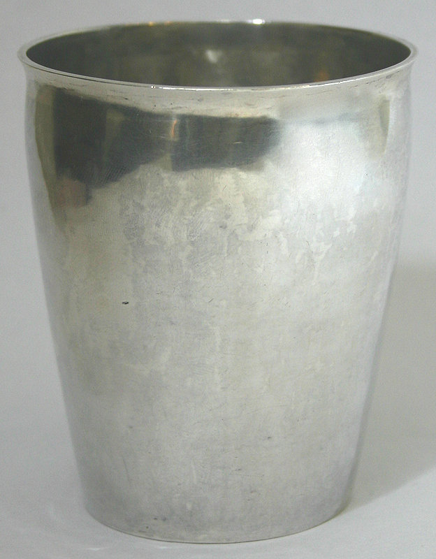 Moulton coin silver beaker cup, early American