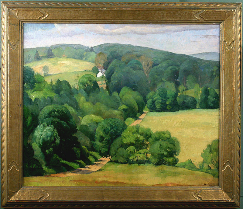 Luigi Lucioni painting, Vermont landscape, country road