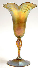 Frederick Carder Steuben gold aurene art glass vase