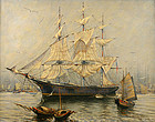Captain Arthur Small painting, Clipper ship Stag Hound