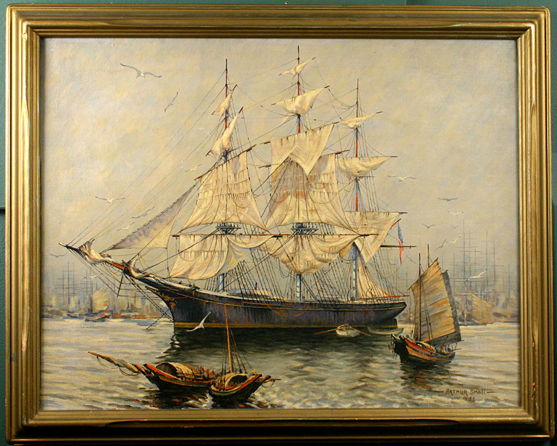 Captain Arthur Small painting, Clipper ship Stag Hound