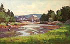 Bernard Corey painting of Harbor at Low Tide