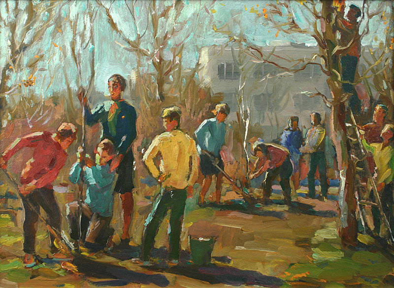 Vadim Federovich Korobov Russian painting, 'Spring'