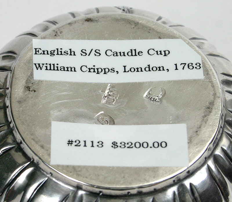 Georgian sterling silver porringer cup, William Cripps