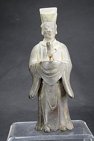 Important Statue of Taoist Dignitary, China, 18th C.