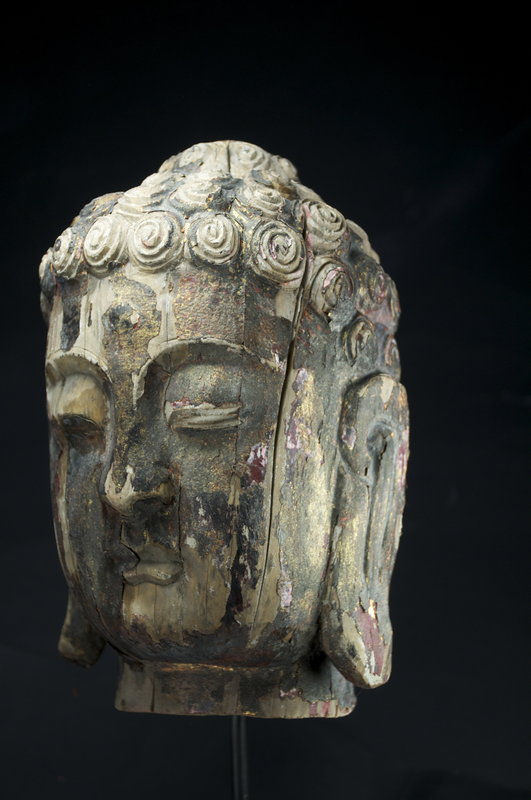 Important Head of Buddha, China, 18th C.