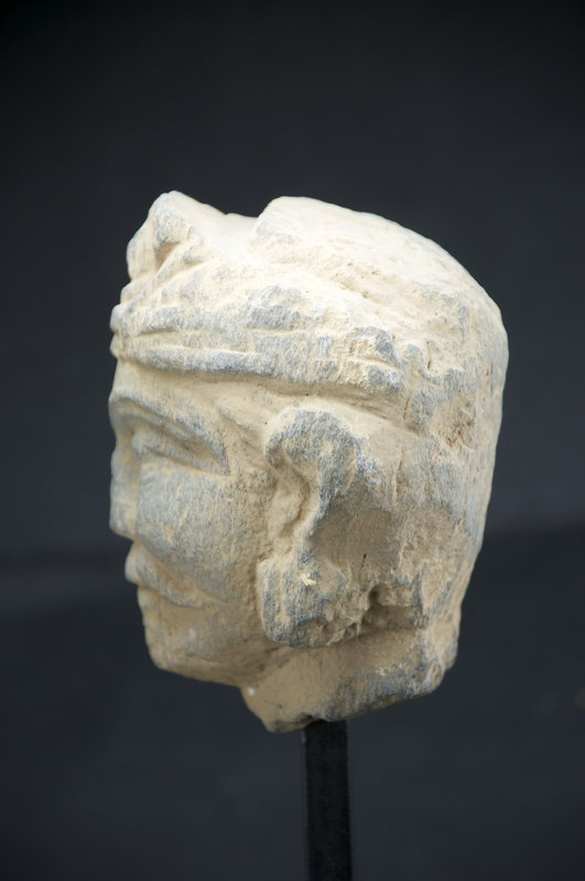 Stone head of a Nobleman, Gandhara, Ca. 3rd C.