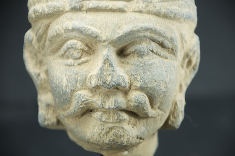 Stone head of a Nobleman, Gandhara, Ca. 3rd C.