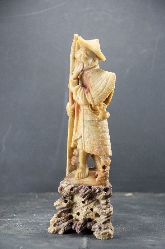 Steatite Statue of a Fisherman, China, Early 20th C.