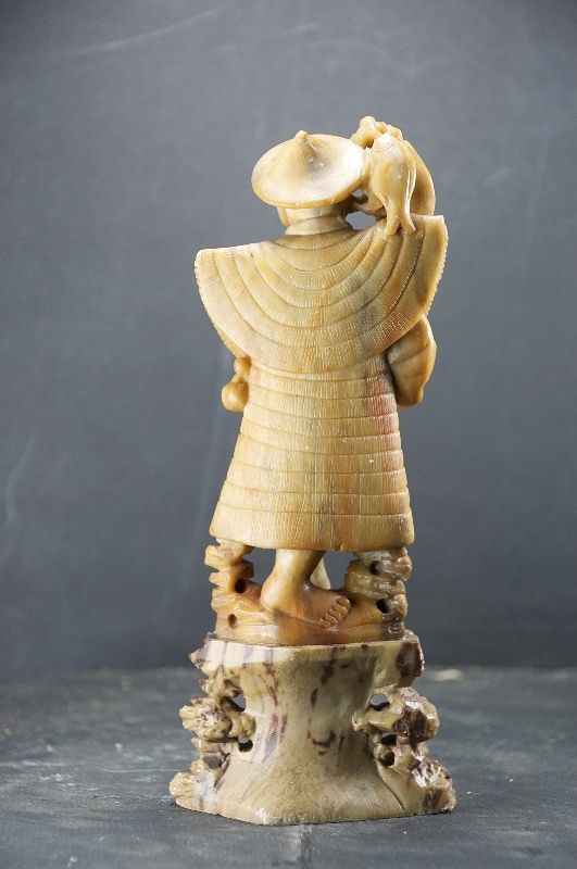 Steatite Statue of a Fisherman, China, Early 20th C.