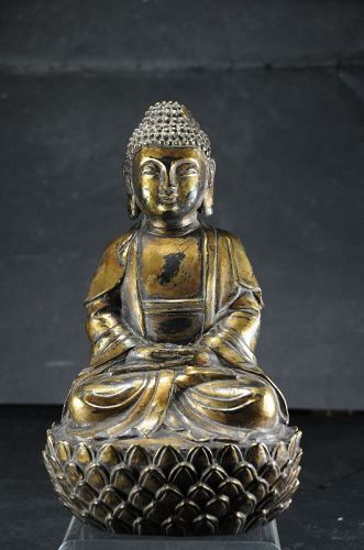 Gilt Bronze Statue of Buddha Amithaba, China, 19th C.