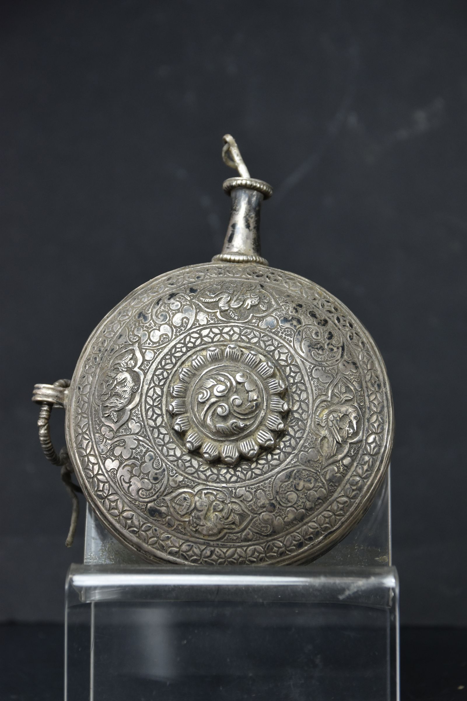 Large Silver Snuff Bottle, Tibet, 19th Century