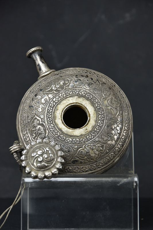 Large Silver Snuff Bottle, Tibet, 19th Century