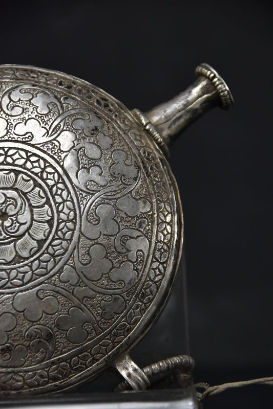 Large Silver Snuff Bottle, Tibet, 19th Century