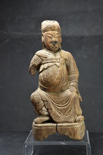 Statue of an Ancient God, China, Qing Dynasty, 19th C.