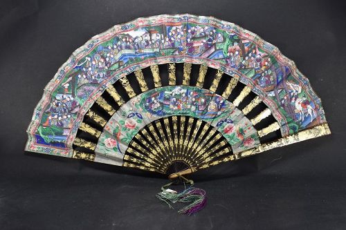 Important Fan, China, Qing Dynasty, 19th C.