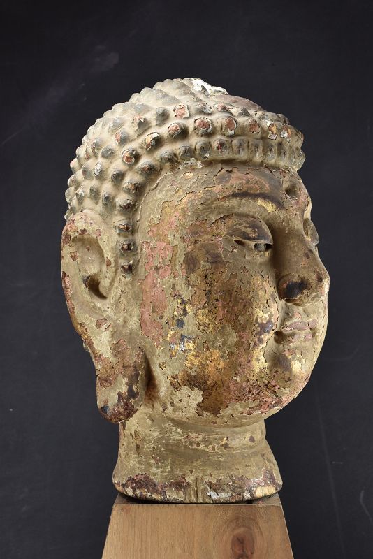 Head of Buddha, China,, Qing Dynasty, 18th C.