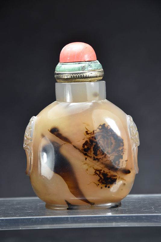 18C Chinese Enameled and Molded Porcelain Snuff Bottle Jiaqing Mark (item  #1425707)