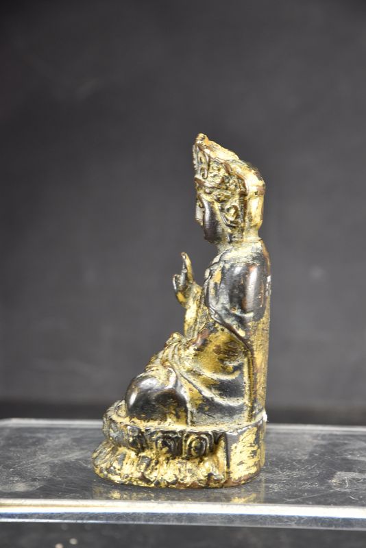 Small Gilt Bronze Statue of Kuan Yin, China, 19th C.