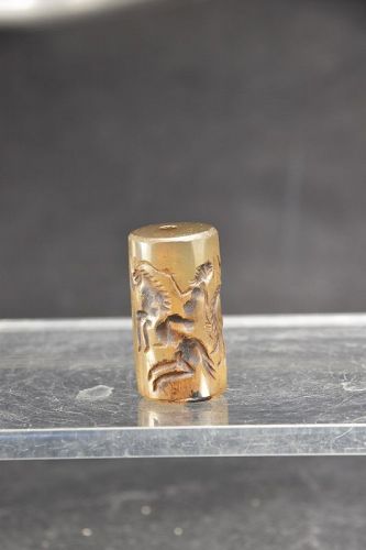 Agate Cylinder Seal, Bactria, Ca. 4th C. BC