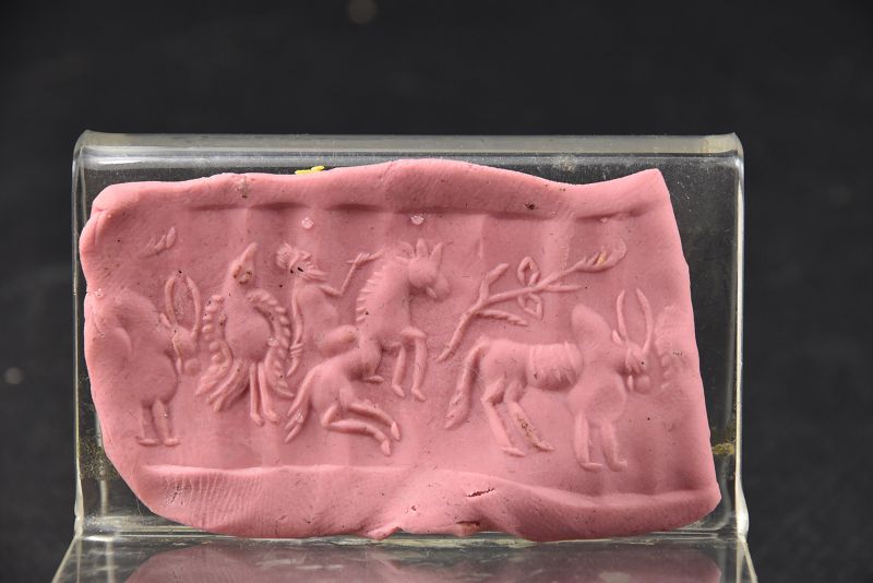 Agate Cylinder Seal, Bactria, Ca. 4th C. BC