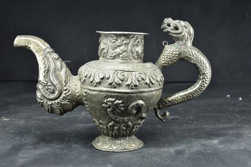 Silver Pot, Tibet, 19th Century