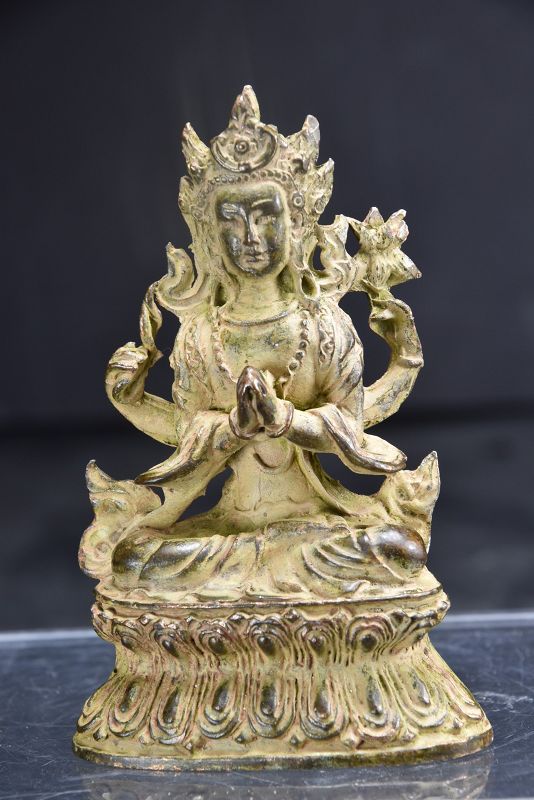 Statue of Shadakshari Lokeshvara, Tibet, 19th C.