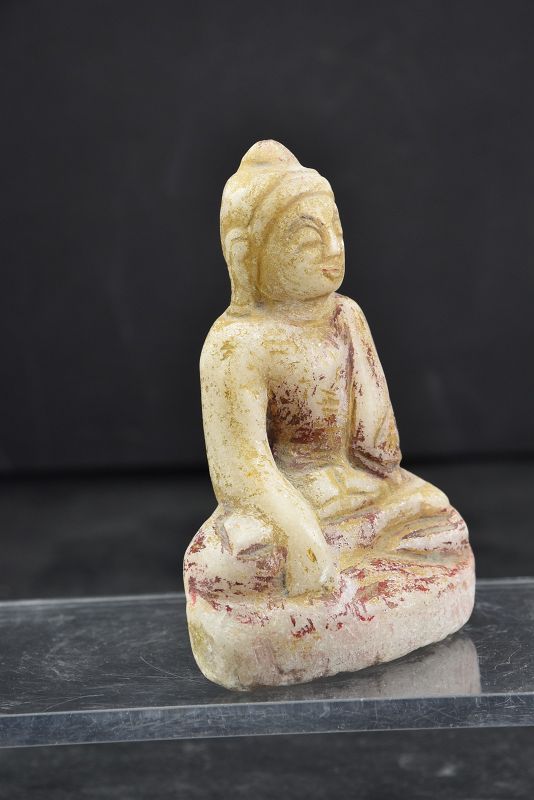Small Alabaster Statue of Buddha, Burma, 18th C.