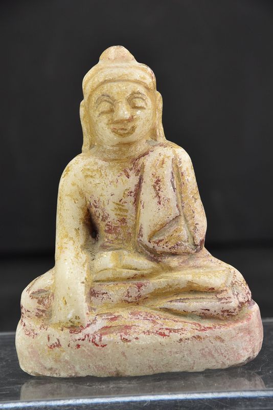 Small Alabaster Statue of Buddha, Burma, 18th C.