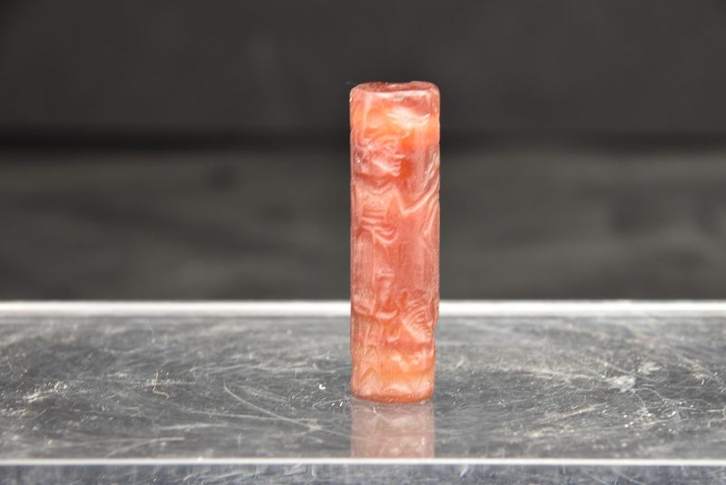Important Agate Cylinder Seal, Mesopotamia, Ca. 2000 B.C.