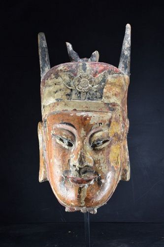 Important "Nuo" Mask of General Guanyu, China, Early 19th C.